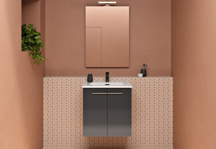 Ensemble complet de meubles de salle de bains à profondeur réduite 35 cm Street Royo principal 2