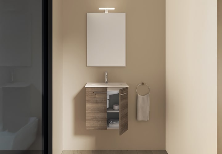 Ensemble complet de meubles de salle de bains à profondeur réduite 35 cm Street Royo détail 8