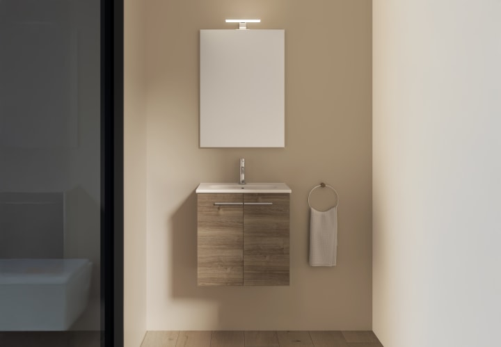 Ensemble complet de meubles de salle de bains à profondeur réduite 35 cm Street Royo principal 4