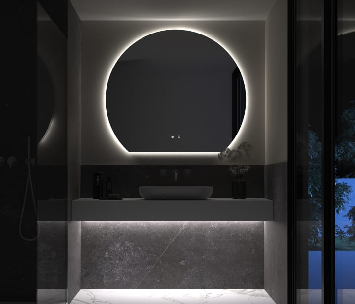 Miroir demi-lune avec éclairage LED Granada 1 Eurobath principal 1