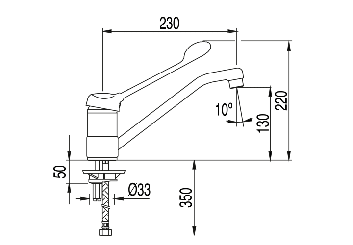 Robinet de lavabo PMR Medical Tres croquis 1