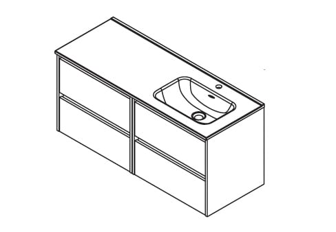 Ensemble de meubles de salle de bains Noja Salgar croquis 13