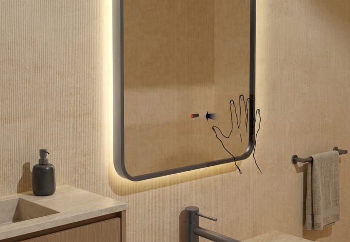 Miroir de salle de bains avec l'éclairage LED Palermo Ledimex détail 4
