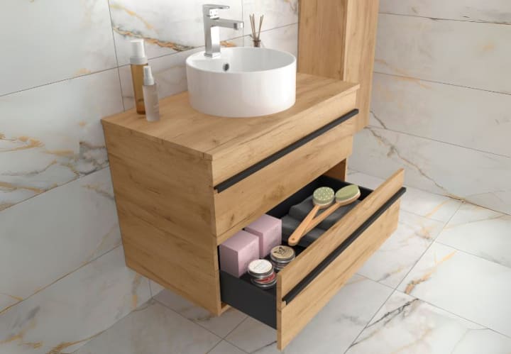 Meuble de salle de bains avec vasque Born Salgar détail 2