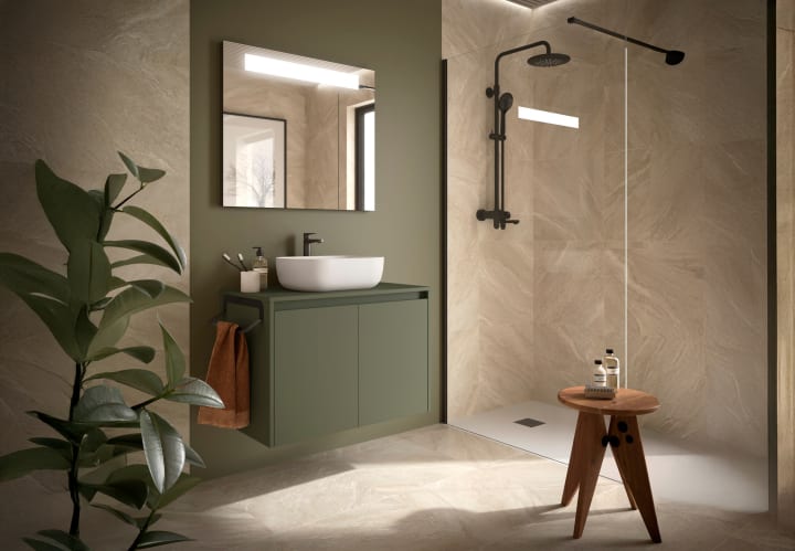 Meuble de salle de bains avec plan de toilette en bois Noja Salgar principal 5