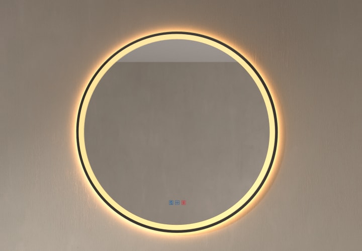 Miroir de salle de bains avec l'éclairage LED Aura Bruntec principal 2