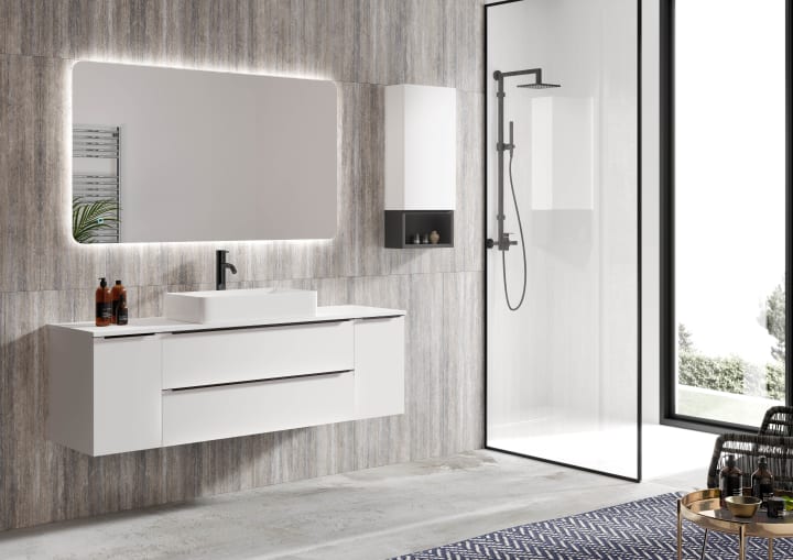 Meuble de salle de bains avec plan de toilette en bois Landes Coycama principal 1