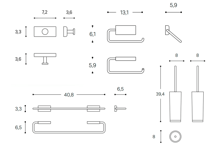 Ensemble d'accessoires de salle de bain Next Cosmic croquis 5