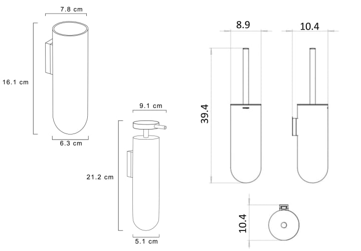 Pack d'accessoires de salle de bain Geyser Cosmic croquis 5