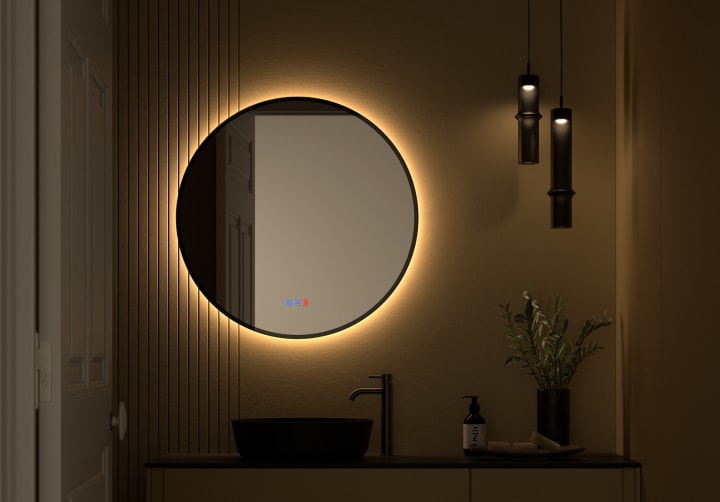 Miroir de salle de bain avec éclairage LED Bruntec Atria principal 2