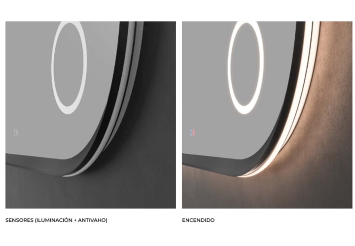 Miroir de salle de bain LED avec éclairage Rimini Ledimex détail 10
