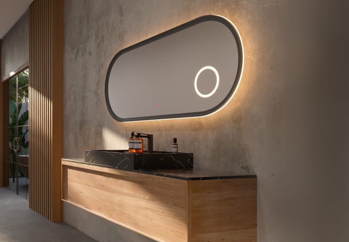 Miroir de salle de bain LED avec éclairage Rimini Ledimex principal 1
