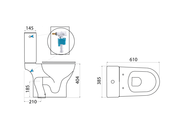 Pack WC + bidet Merlín Bruntec croquis 9