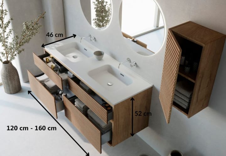 Ensemble de meubles de salle de bain en bois massif palilleria Horizontal Alpes 7 Bruntec croquis 5