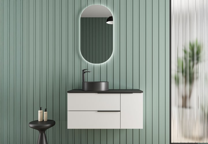 Meuble de salle de bains microtec avec plan de toilette Coban Bruntec principal 1