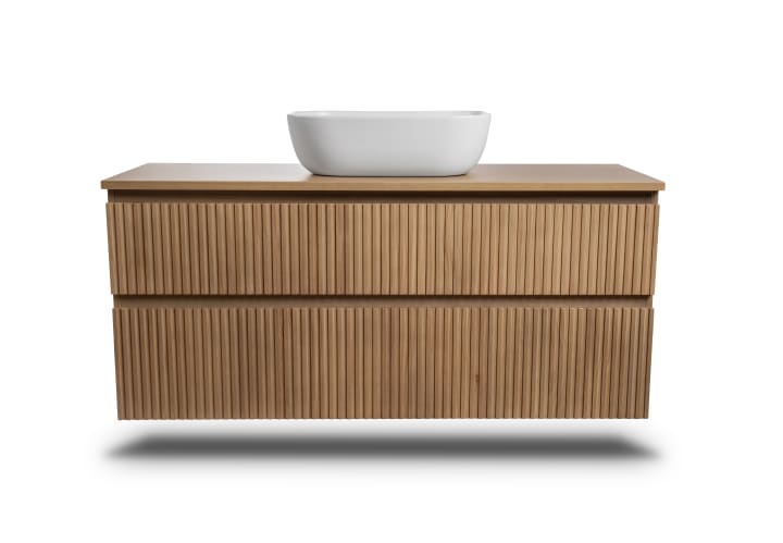 Meuble de salle de bains moderne en bois massif Alpes Bruntec détail 5