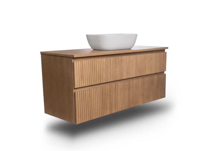 Meuble de salle de bains moderne en bois massif Alpes Bruntec détail 3