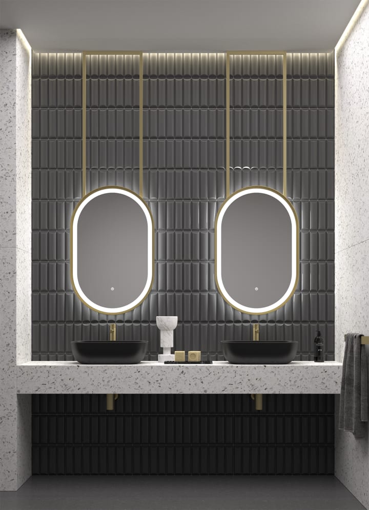 Miroir de salle de bains avec éclairage LED Boracay Eurobath environnement 5