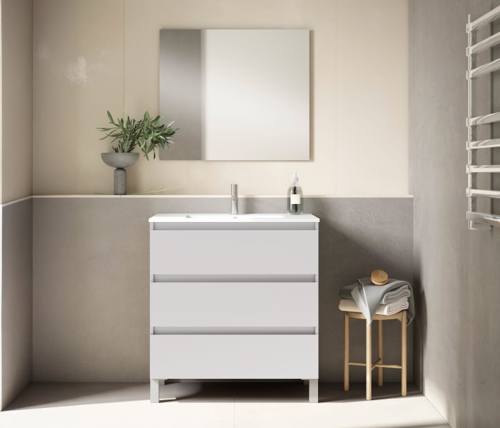 Ensemble de meubles de salle de bains à faible profondeur 40 cm Nido Viso principal 1