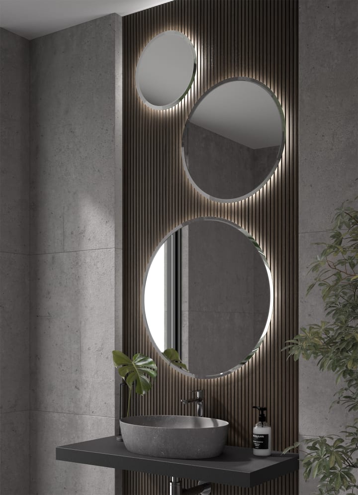 Miroir de salle de bains avec éclairage LED Soleil Eurobath environnement 1