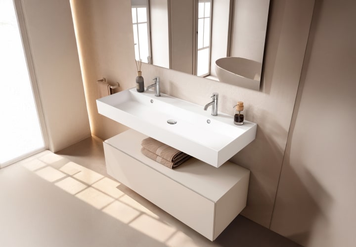 Ensemble de meubles de salle de bain avec lavabo en céramique de 12 cm de hauteur et tiroirs Nomad Viso principal 7