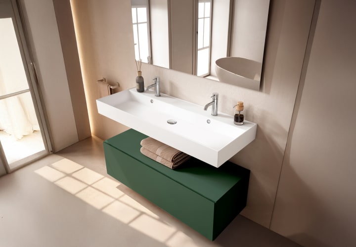 Ensemble de meubles de salle de bain avec lavabo en céramique de 12 cm de hauteur et tiroirs Nomad Viso principal 6