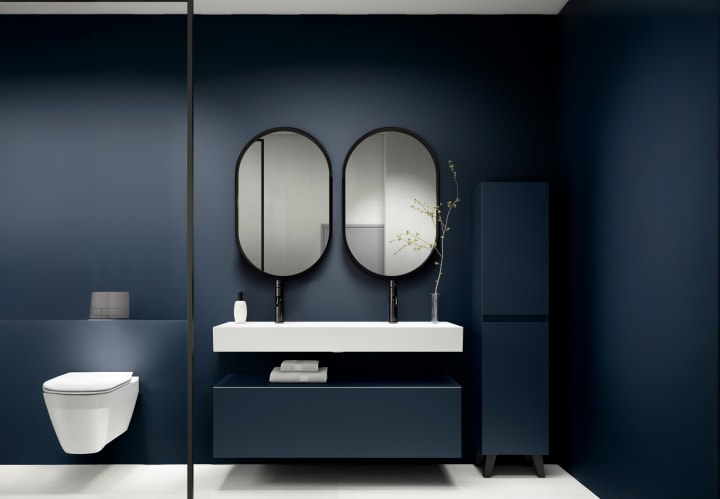 Ensemble de meubles de salle de bain avec lavabo en céramique de 12 cm de hauteur et tiroirs Nomad Viso principal 3