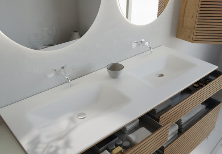 Ensemble de meubles de salle de bains Alpes 18 Bruntec détail 8