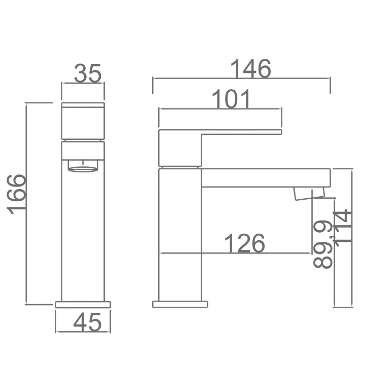 Robinet de lavabo Valencia Imex croquis 3