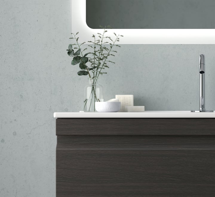 Meuble de salle de bains avec plan de toilette compact en pierre Ávila Dos Natalia détail 1