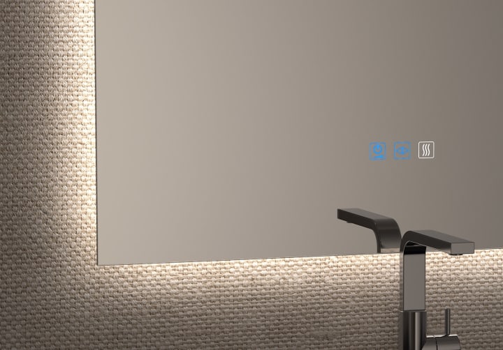 Miroir de salle de bain avec éclairage LED Dune Bruntec détail 4