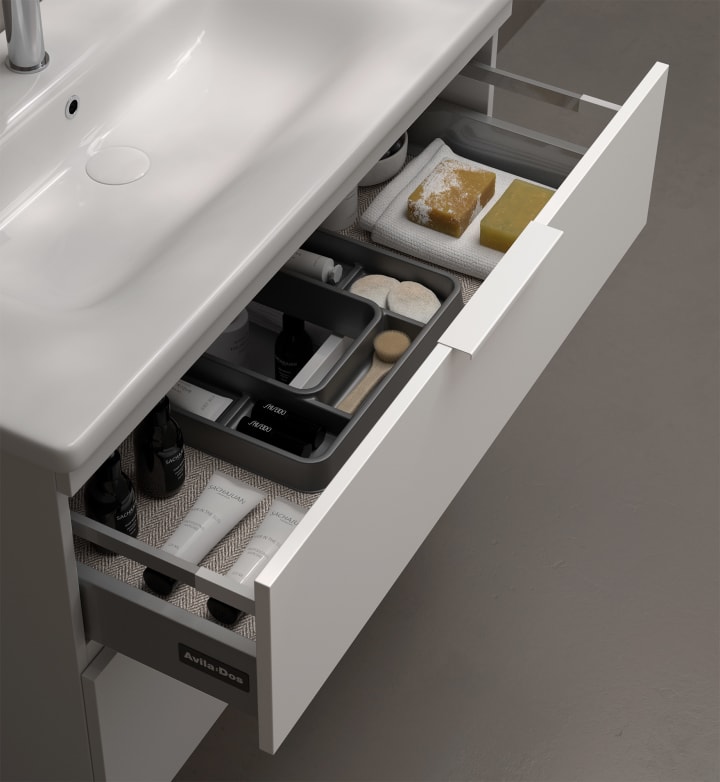 Meuble de salle de bains avec plan de toilette Microtec Blanca Avila Dos détail 5