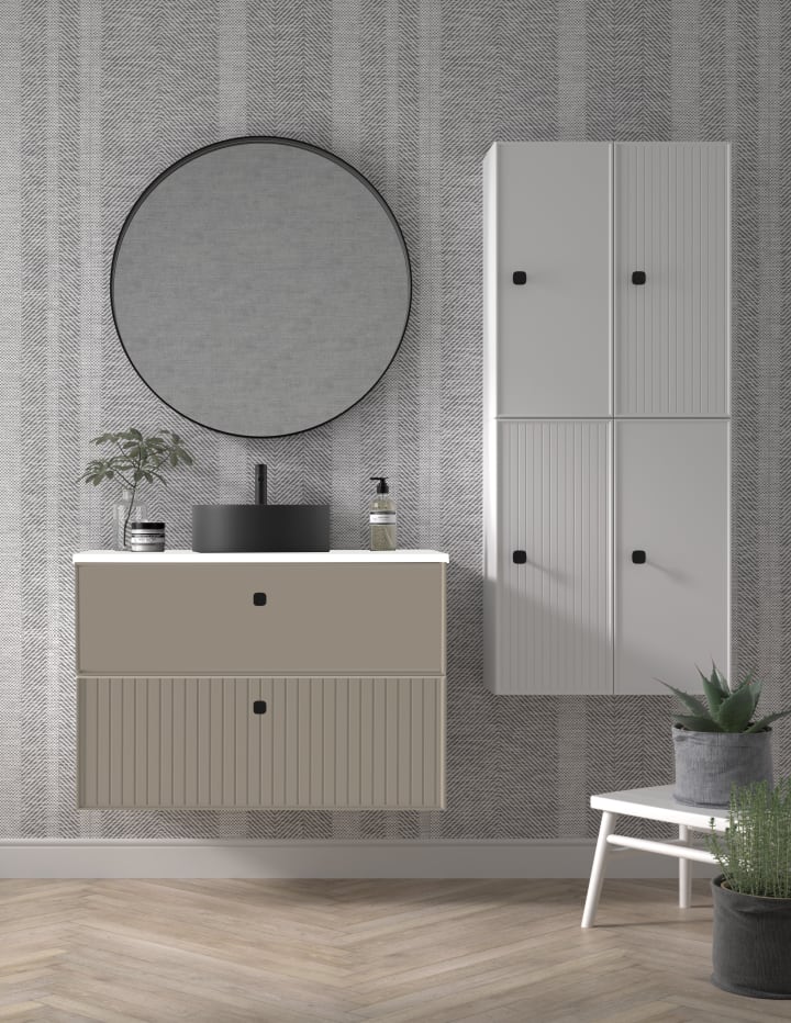 Meuble de salle de bains avec plan de toilette Microtec Blanca Avila Dos détail 3