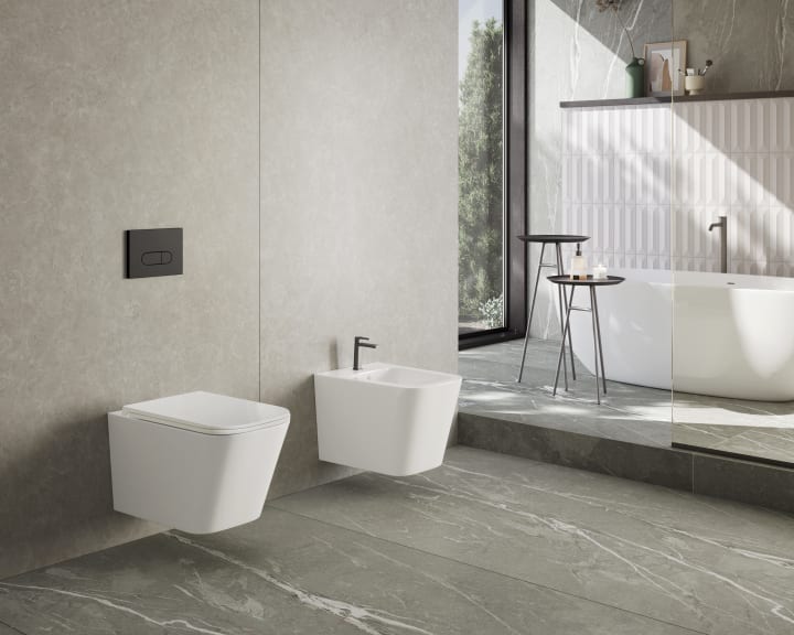 Pack WC suspendu  avec réservoir de chasse encastré Bruntec Square environnement 5