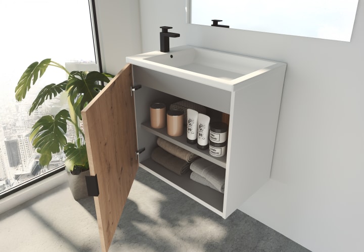 Ensemble de meubles de salle de bains profondeur réduite de 35 cm Petit Campoaras détail 4
