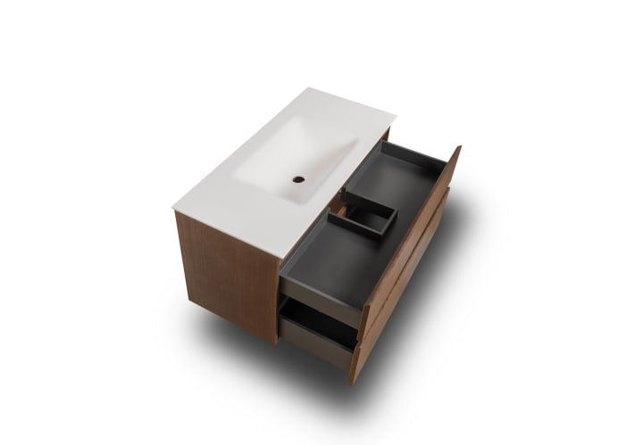 Ensemble de meubles de salle de bains en bois massif Alpes 2 Bruntec détail 7
