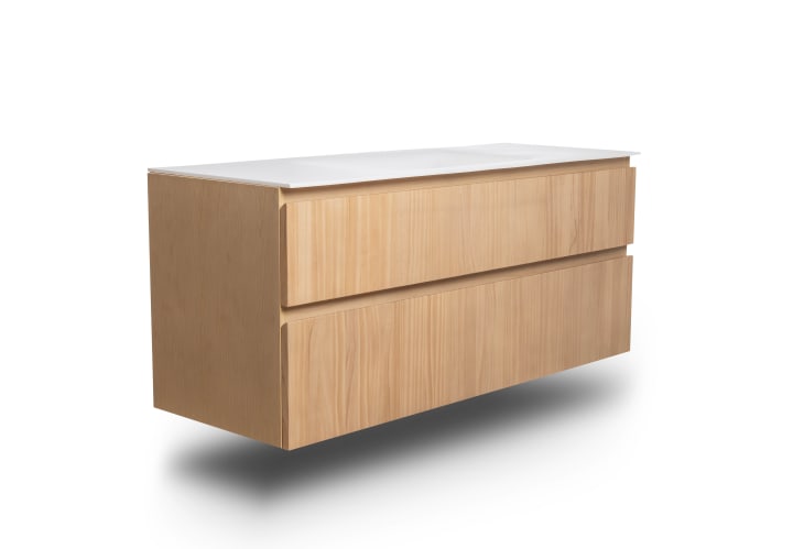 Ensemble de meubles de salle de bains en bois massif Alpes 2 Bruntec détail 5