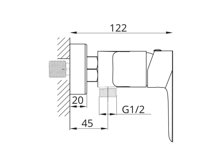 Mitigeur de douche encastré Cassio GME croquis 5