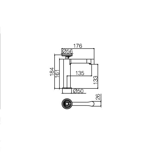 Mitigeur de lavabo Olimpo Imex croquis 5
