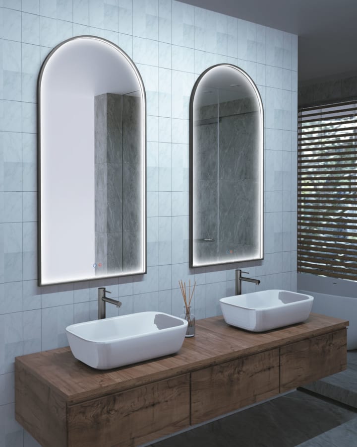 Miroir arqué avec lumière LED Roma Ledimex environnement 5