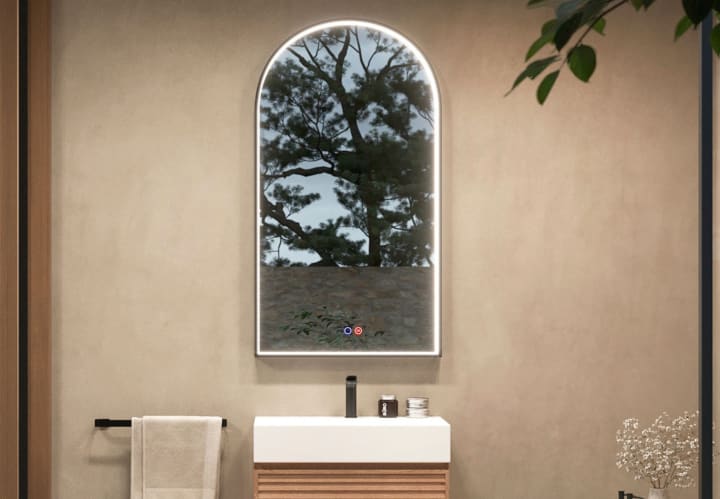 Miroir arqué avec lumière LED Roma Ledimex principal 1