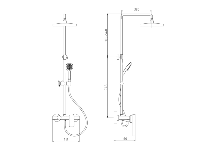 Ensemble de douche Cassio GME croquis 8