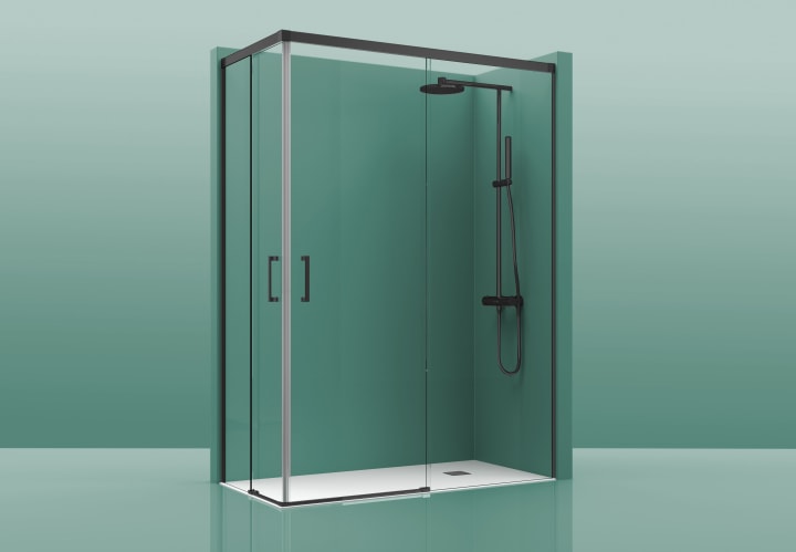 Paroi de douche  noir mat Elara Bruntec option 6