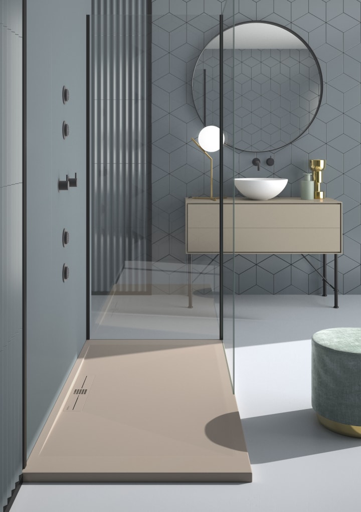 Receveur de douche en résine Design Tiden Bruntec environnement 2