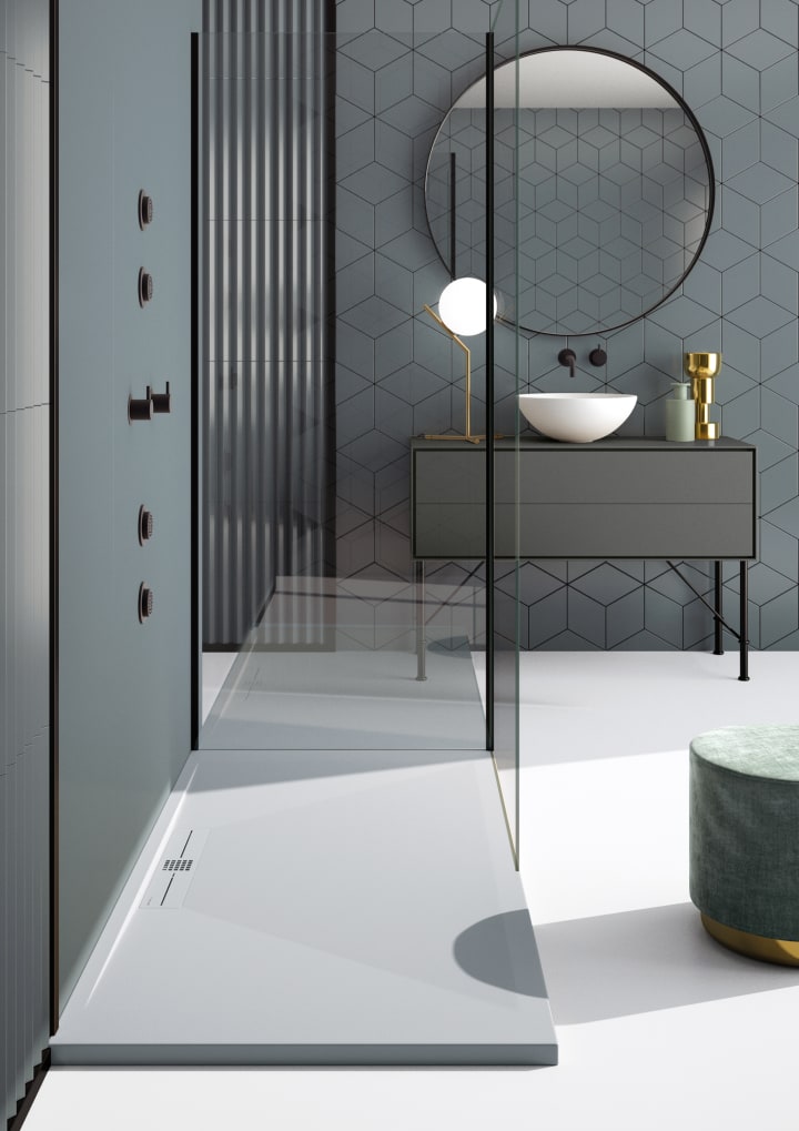 Receveur de douche en résine Design Tiden Bruntec environnement 1