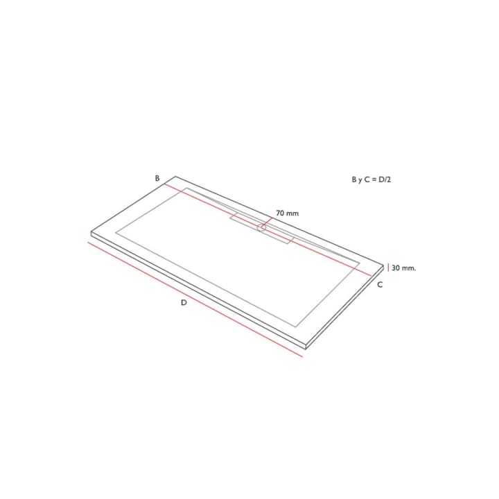Receveur de douche en résine Design Tiden Bruntec croquis 7