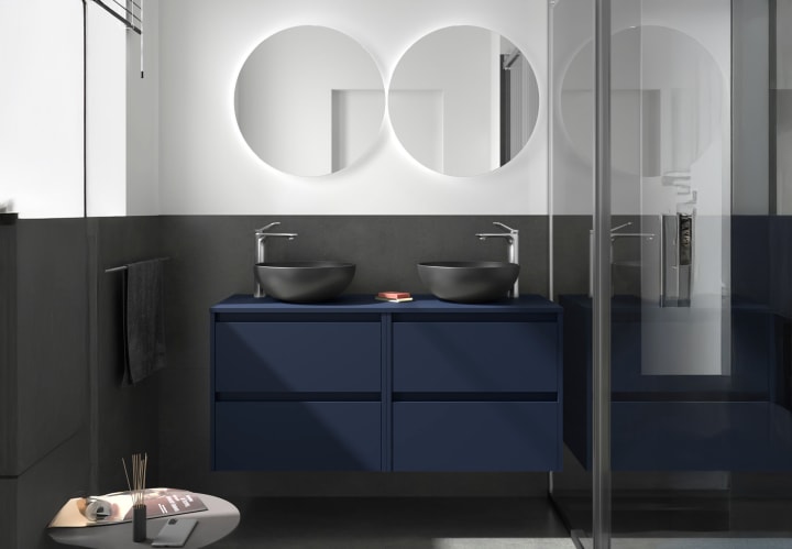 Meubles de salle de bains avec plan de toilette en bois Noja Salgar principal 4