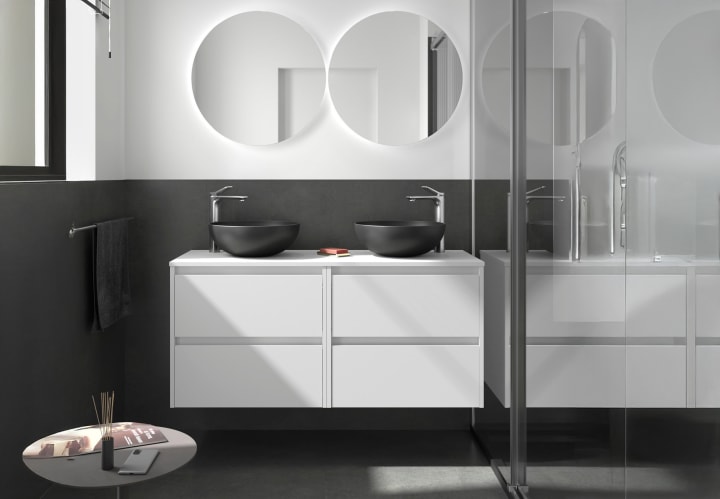 Meubles de salle de bains avec plan de toilette en bois Noja Salgar principal 1