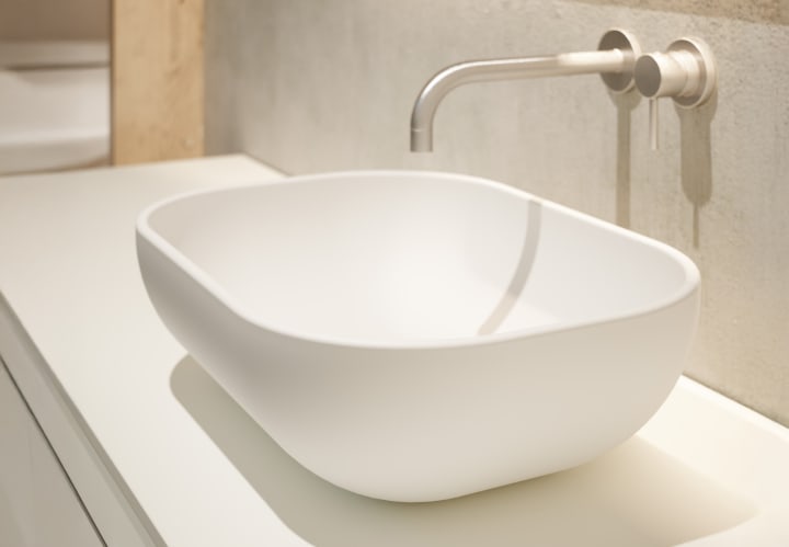 Meuble de salle de bains avec plan de toilette en bois Logika Royo détail 4