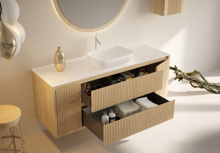 Meuble de salle de bains avec plan de toilette Alpes 13 Bruntec détail 6